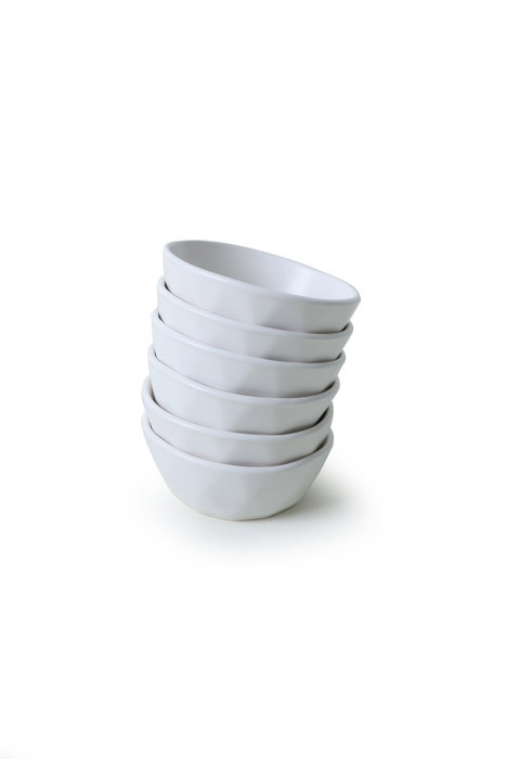 Hermia X00019032 Juego de Cuencos para Aperitivos en Gres Cerámico, Blanco, 12 cm, 217 cc (6 Piezas)